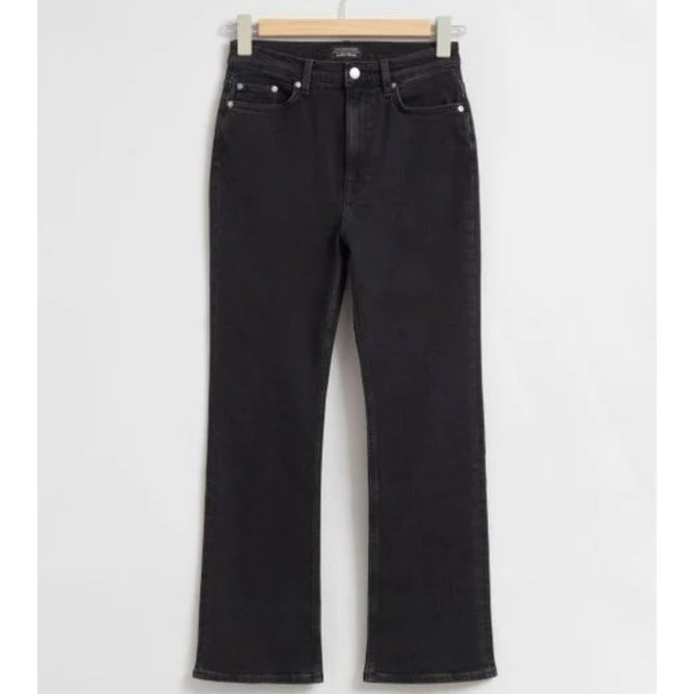 & Other Stories Mood Cut Cropped Jeans - Black